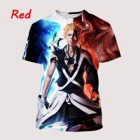 2023 Customized Fashion The Latest Summer 3D Printing Anime BLEACH Pattern T-shirt  Trend Top Casual Round Neck Short Sleeve，Contact the seller for personalized customization