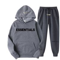 Essentials Autumn Winter Men Women Hooded Sweatshirt Suit Pure Cotton Couple Jogging Sweatshirts Oversized Streetwear Tracksuit