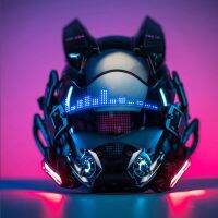 หน้ากาก Cyberpunk คอสเพลย์ของเล่นเลื่อนหน้าจอแนวนอนหมวกกันน็อคส่วนบุคคลกองทัพเทศกาลดนตรีกลของขวัญสำหรับปาร์ตี้ฮาโลวีน Aa. A6