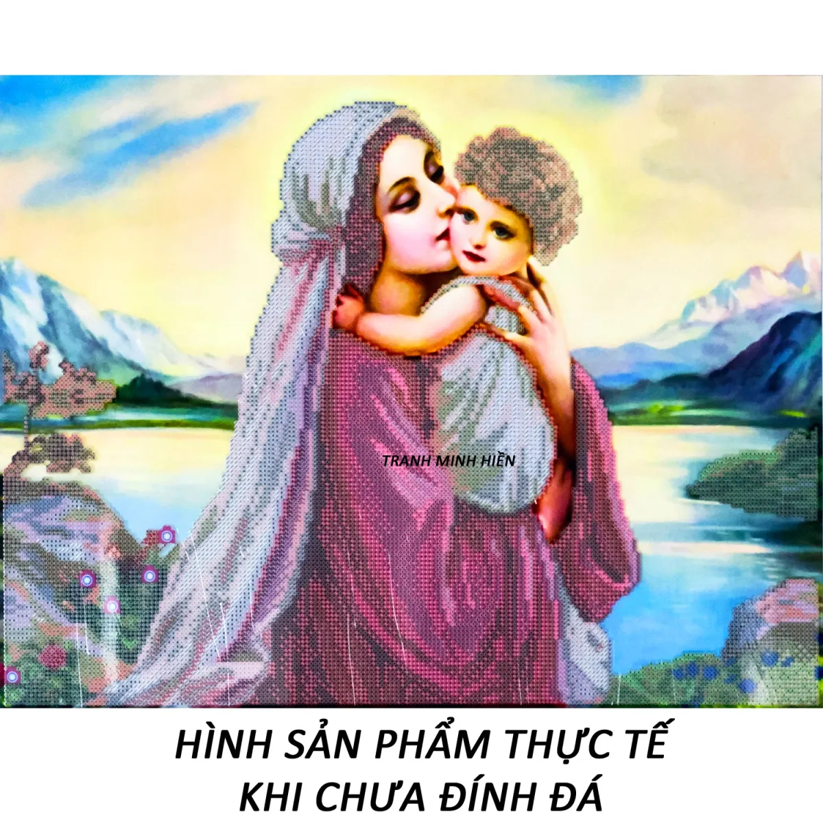 Tranh Đính Đá 5D - Đức Mẹ Maria Và Chúa Hài Đồng 36 (Kèm Quà Tặng ...