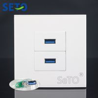 SeTo 86 Type Double Ports 3.0USB Assorted Panel Wall Plate Socket Keystone Faceplate