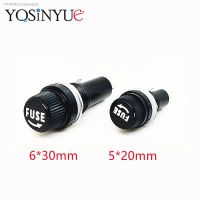 ■✶✖ 5x20MM 6x30MM 10A 250V Glass Fuse holders 5x20 6x30 Black Insurance Tube Socket Panel Mount Fuse Socket Copper