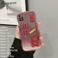 Kanavi เคสมือถือไล่สีแฟชั่นสำหรับ Infinix Note 8 Note 10 Pro Note 11 Note 12 Note 12 Note 12 Pro Note 12 Note 12 Pro Note 12 Pro Note 12 Pro Note 5G Note 30 Note 30 Pro เคสโทรศัพท์ตุ๊กตาหมีคลื่น3D หรูหรา