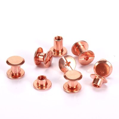 10pcs Gold Binding Chicago Screws Nails Studs Rivets Leather Hardware Accessories Rod Length 4 50mm