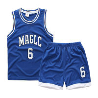 Kids Child Boys Girls student Childrens basketball clothes Vest shorts sports suit,Maglc 6 SPORT Kids basketball jersey Suits