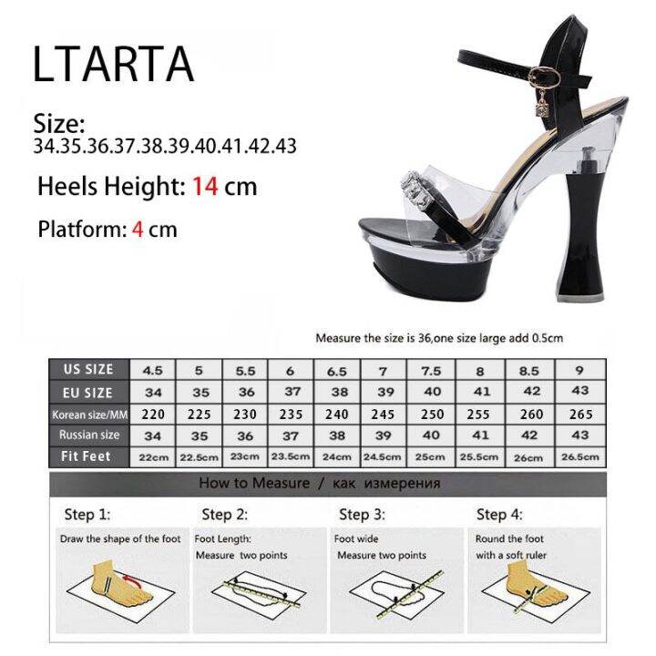 ltarta-รองเท้าแตะผู้หญิง14ซม-รองเท้าส้นสูงคริสตัลรองเท้าแตะส้นสูงหนาสั้นพรีเมี่ยม10365ชุด-lfd