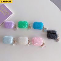 LANTOM  รูปแบบเคสที่มีสีสันทันสมัยกรณี AirPods พร้อมจี้สำหรับ AirPods 1/2.3 AirPods Pro 2.4 InPods 12 i12 หูฟังไร้สายบลูทู ธ หูฟังกรณีป้องกัน