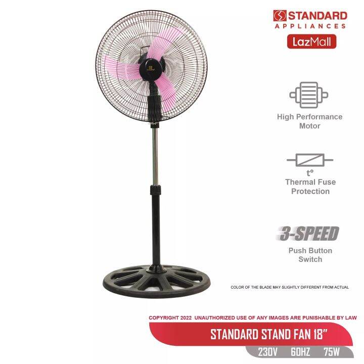 Standard Stand Fan STS18 / SSM18B 18″ Plastic blade Stand Fan STS