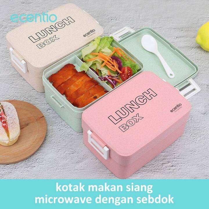 Ecentio Double Plastic Lunch Boxes PLBE-2601 1000 ml Tempat Penyimpanan