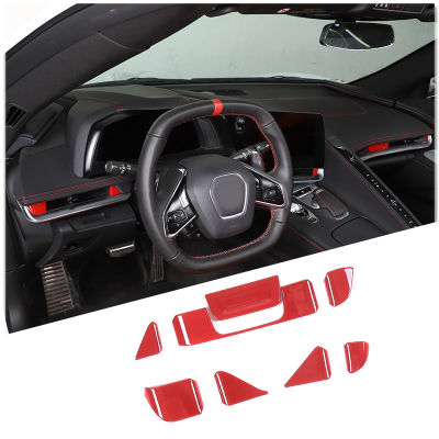 สำหรับ Chevrolet Corvette C8 Stingray Z51 Z06 2020-2023 Car Centre Dashboard เครื่องปรับอากาศ Air Outlet Trim สติกเกอร์อุปกรณ์เสริม