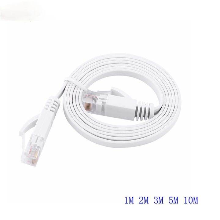 [HOT HAIXWLXKWW 589] White CAT6 Flat Cable RJ45 Lan Cable