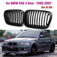 Gloss black Front Kidney Grille Slat Style Grill for For BMW E46 4 door 1998 1999 2000 2001 Car styling