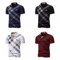 4 Colors 2023 New Summer Mens Polo T-shirt Stripe style Breathable High Quality Short Sleeve Shirts T-shirts Top European sizes