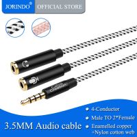 JORINDO 3.5mm Male to Dual 3.5mm Female Headphone Microphone Stereo Audio Y Splitter Cable 3.5mm Jack CTIA to OMTP Adapter 0.2 M Headphones Accessorie