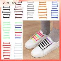 VJMHGS 16pcs แฟชั่น 16 ชิ้น ผู้หญิง ยืด ผู้ชาย ไม่จำกัดเพศ ยางยืด ซิลิโคน ไม่มีเน็คไท เชือกผูกรองเท้า