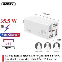 Củ Sạc Nhanh Đa Năng 5 Cổng Remax RPP-U66 công suất 35.5W ( 4USB +1 typeC ) CHỐNG CHÁY NỔ 2.4A - SẠC NHANH Quick Charge 2.4A