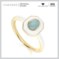 Gemondo แหวนเงินแท้ 925 Sterling Silver ประดับอมาโซไนท์ (Amazonite) : แหวนพลอยแท้ สีพาสเทล แฟชั่น อีนาเมล Siberian Waltz