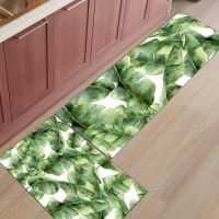 Green Banana Leaf Watercolor Kitchen Mat Home Anti-slip Bathroom Rug Entrance Doormat Living Room Protective Floor Mat