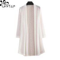 [A innovation] UHYTGF FashionSilkShawl Cardigan WomenThin Sun Protection Clothing Long-SleevedJacket 5XL Size2156ใหญ่