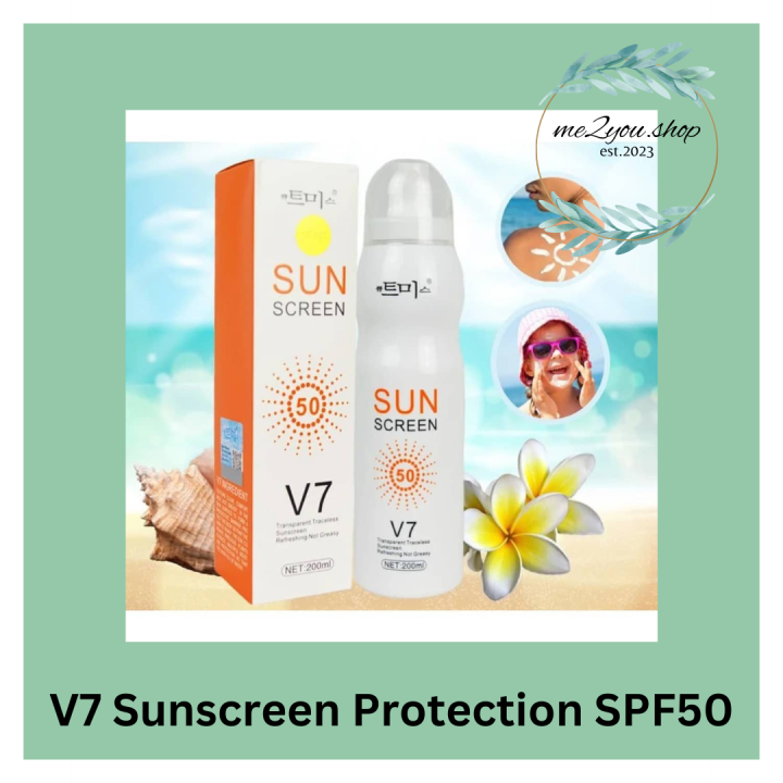 Effective V7 Sunscreen Spray Lotion SPF50 Instant Whitening 200ML