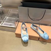 Autumn and winter 2022 MIUMIUˉ new super comfortable home pink ballet shoes womens autumn flat round toe Mary Jane single shoes