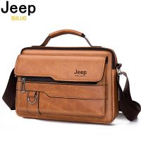 JEEP BULUO Brand Mens Crossbody Shoulder High Quality Tote Fashion Business Man Messenger Big Size PU Leather Bags