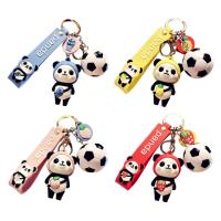 Key Ring Bracelet Panda Football Keychain Lady Girl Keyholder with Bracelet Metal Keyring Animal Pendant Decoration Creative Ornament Gift newcomer