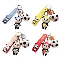 Key Ring Bracelet Panda Football Keychain Lady Girl Keyholder with Bracelet Metal Keyring Animal Pendant Decoration Creative Ornament Gift heathly