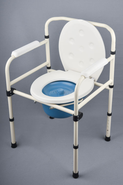 เก้าอี้นั่งถ่าย-4-ขา-เอนกประสงค์-พับได้-เพื่อผู้สูงอายุ-ผู้ที่มีปัญหาเข้าห้องน้ำไม่ทัน-เดินได้ช้า-สำหรับวางข้างเตียงหรือพกพา-สีขาว
