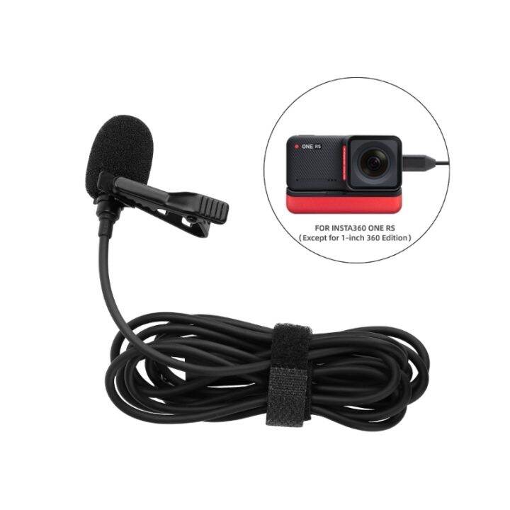 Microphone For Insta 360 One R/RS/ X2 X3 Action 2 3 Lavalier Microphone