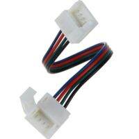 ❣❖ 50Pcs 10mm 4 Pin Waterproof RGB led strip Connector 2 clips with 15cm wire Free shipping