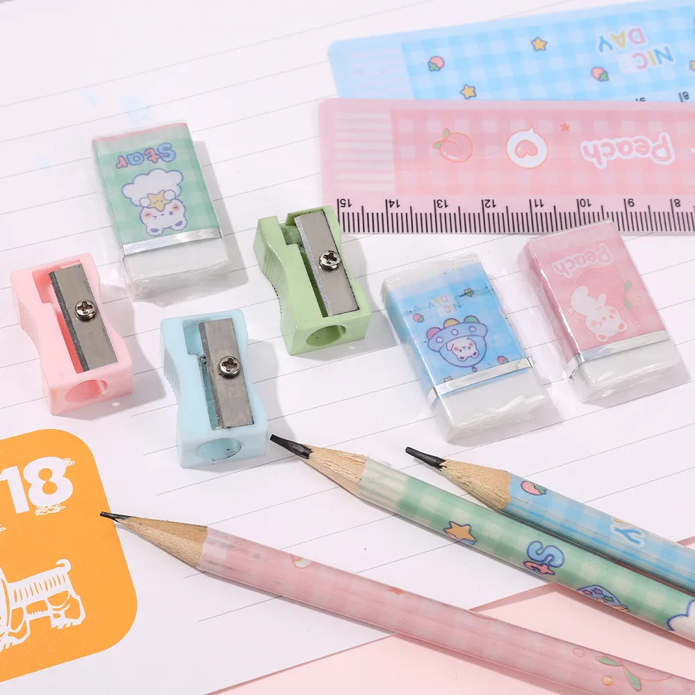 Elevate Creativity with Trendy Cute Kids 7pcs Stationery Set