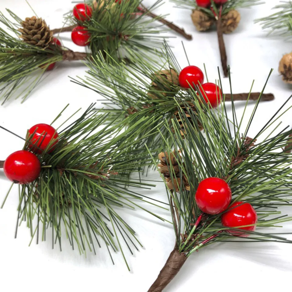 evergreen wreath picks pine branches artificial