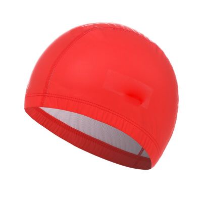 หมวกว่ายน้ำหมวกว่ายน้ำกันน้ำทำจากซิลิโคน Pu หมวกใส่สบายแบบมืออาชีพใส่สบายหมวกอาบน้ำว่ายน้ำสีทึบหมวกว่ายน้ำ LYM3883