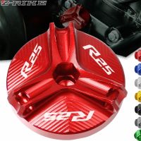 ♠ยามาฮ่า YZF-R25 YZF-R3สำหรับยามาฮ่า R25 2015-2019 2018 2017 2016 CNC อุปกรณ์เสริมรถจักรยานยนต์น้ำมันเครื่องปลั๊กระบายน้ำที่ครอบถ้วยอ่อนนุช