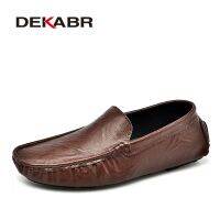 DEKABR รองเท้าคุณภาพสูง Sepatu Pantofel Kulit รองเท้าลำลองผู้ชายพื้นแบนรองเท้าสวมมอคคาซินผู้ชายแฟชั่นขนาดรองเท้าขับรถสำหรับผู้ชาย38-47