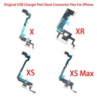 10PCS Original สําหรับ iPhone X XR XS Max USB Charger Port Dock Connector Flex Cable Charging with Microphone