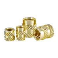 ஐ RAMPS Brass Hot Melt Inset Nuts Heating Molding Copper Thread Inserts Nut SL-type Double Twill Knurled Injection Brass Nut M3 M4