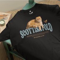 เสื้อยืดลาย SCOTTISH FOLD (สกอตติชโฟ์) Clic Cotton Unisex by 【Nothing Hills】