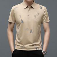 HOT14★New Mens Tops Short-sleeved Fashion Polo Shirt Solid Printed Lapel Daily Golf T-shirt Business Cal Men Clothing Outdoors