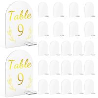 【hot】▧►□  25Pcs Arch Sign Table Number Holder Blank Arched Name Signs for Wedding Centerpiece Decoration