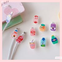 【CW】 for USB Cable Bite Protector Data Cord Drink Yogurt Bottle Design Soft Cover iPhone Type-C Charging 1pcs