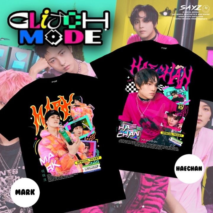 เสื้อยืดสีดำอินเทรนด์-พร้อมส่ง-เสื้อยืด-ลาย-nct-dream-glitch-mode-ชุด-nct-อัลบั้ม-glitch-mode-เจโน่-แจมิน-hae