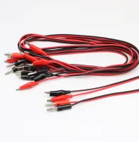 【YY】Wholesale 1Pcs 1meter Red and Black Alligator Testing Cord Lead Clip to Banana Plug for Multimeter Test