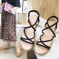 READY STOCK ashion Sandal Ladies Cross Strap Open Non-slip Sandals