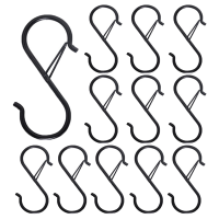 36PCS S Hooks for Hanging - S Shaped Hooks for Kitchen Utensil And Closet Rod - Black S Hooks for Hanging Plants,Pots