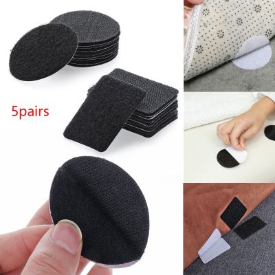 5 Pairs double-sided fixed Magic Sticky Self Adhesive Hook Loop Round Pads Craft Tape Bedclothes Sofa Carpet Non-slip Holder