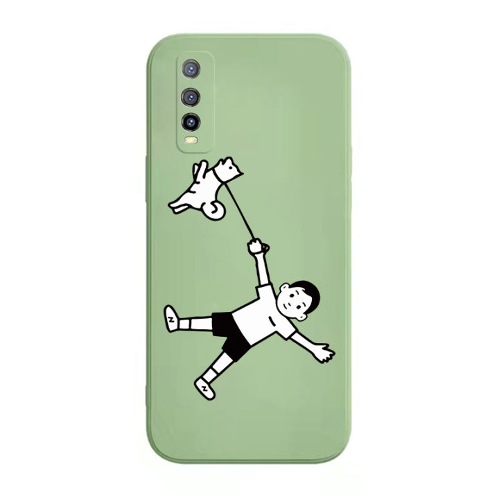 เคส-vivo-y70s-case-การ์ตูนด็อก-เคสกันกระแทกซิลิโคนเหลวแบบเต็มรูปแบบต้นฉบับสี่เหลี่ยมจัตุรัสตัวป้องกันกล้องด้านหลัง