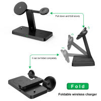 4 In 1 Magnetic Wireless Charger Stand Pad สำหรับ 14 13 12 Pro Max Induction 15W Fast Charging Station