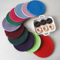 coffee table Breakfast dinner dessert mat decor Cotton Rope Hand-woven Round Heat Insulation Pad Coaster set table placemats